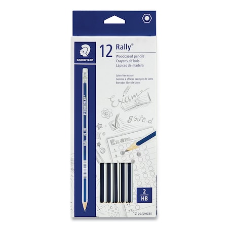 Staedtler Woodcase Pencil, HB No 2, Black Lead, Blue/White Barrel, 12PK 13218HBC12